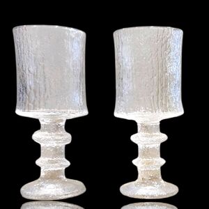 Iittala Festivo Senaattori Wine Glasses Goblets Sarpaneva Finland Vintage 60s